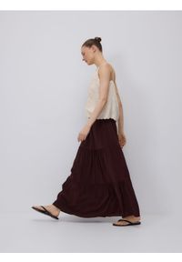 Reserved - Spódnica maxi z wiskozą - brązowy. Kolor: brązowy. Materiał: wiskoza