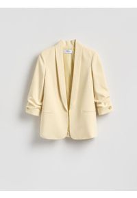 Reserved - Marynarka z dodatkiem wiskozy - jasnożółty. Kolor: żółty. Materiał: wiskoza #1