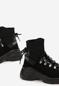 Born2be - Czarne Sneakersy z Elastyczną Cholewką za Kostkę Nicosia. Wysokość cholewki: za kostkę. Kolor: czarny. Szerokość cholewki: normalna
