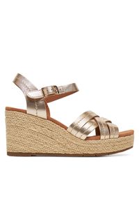 Clarks Espadryle Sabina Strap 26181463 Złoty. Kolor: złoty. Materiał: skóra