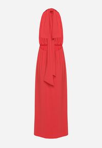 Born2be - Czerwona Koktajlowa Sukienka Multiway z Wiskozą i Wiązaniem na Szyi Lilazza. Okazja: na imprezę. Typ kołnierza: dekolt w kształcie V. Kolor: czerwony. Materiał: wiskoza. Typ sukienki: rozkloszowane. Styl: wizytowy #5