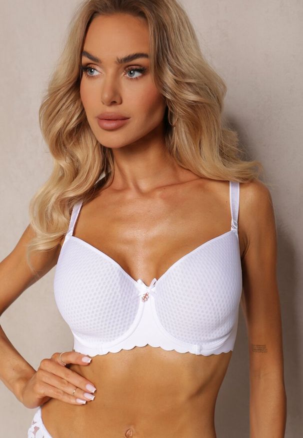 Renee - Biały Biustonosz Oddychający Typu Spacer Namsari. Kolor: biały. Materiał: jeans