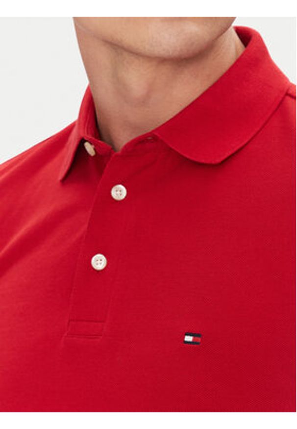 TOMMY HILFIGER - Tommy Hilfiger Polo 1985 MW0MW17771 Czerwony Slim Fit. Typ kołnierza: polo. Kolor: czerwony. Materiał: bawełna