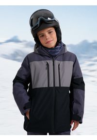 4f - 4F Kurtka narciarska membrana 10000 chłopięca - szara 122 (6-7 lat). Kolor: szary. Materiał: poliester, materiał. Sezon: lato #1