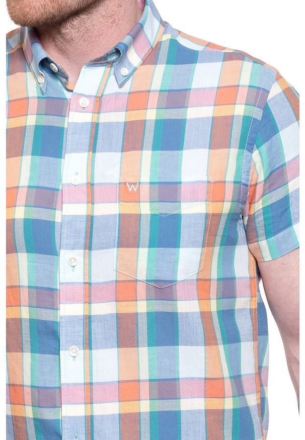 Wrangler - WRANGLER SS 1 PKT BUTTON DOWN TANGERINE W5J2ORXUJ 112130174. Typ kołnierza: button down