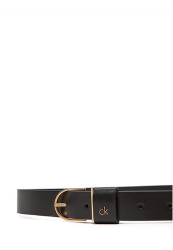 Calvin Klein Pasek Damski Ck Metal Loop Round Buckle 25Mm LV04F7039G Czarny. Kolor: czarny. Materiał: skóra