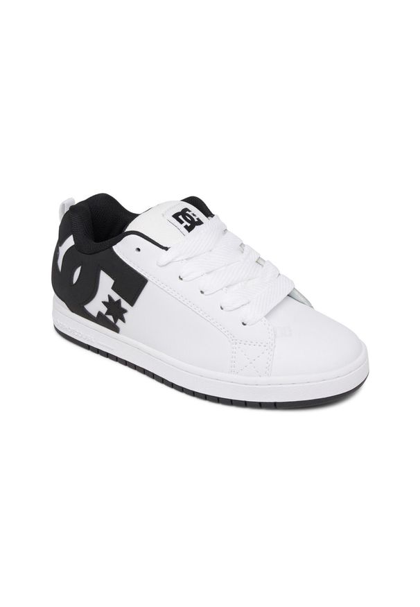 DC Shoes - Buty skórzane dla Mężczyzn COURT GRAFFIK. Zapięcie: sznurówki. Kolor: biały. Materiał: tkanina, guma, skóra. Szerokość cholewki: normalna. Sport: turystyka piesza