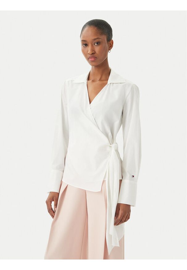 TOMMY HILFIGER - Tommy Hilfiger Koszula WW0WW49650 Biały Slim Fit. Kolor: biały. Materiał: bawełna