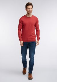 Mustang - MUSTANG EMIL C BASIC JUMPER MĘSKI SWETER DENIM RED 1005879 7146. Materiał: denim #4