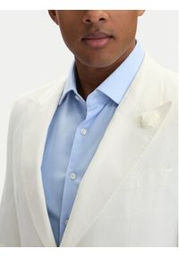 BOSS Marynarka Hutson Peak 262 50561857 Biały Slim Fit. Kolor: biały. Materiał: len #3