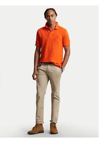 Polo Ralph Lauren Polo 710795080025 Pomarańczowy Slim Fit. Typ kołnierza: polo. Kolor: pomarańczowy. Materiał: bawełna #5