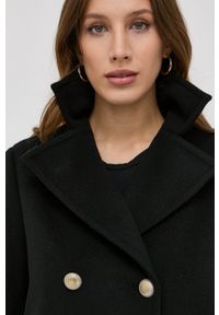 MAX&Co. Płaszcz wełniany kolor czarny przejściowy dwurzędowy. Kolor: czarny. Materiał: wełna. Styl: klasyczny #5