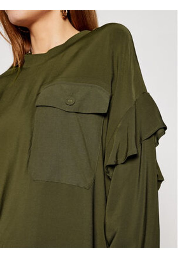 TwinSet - TWINSET Bluzka 211TT2163 Zielony Regular Fit. Kolor: zielony. Materiał: wiskoza