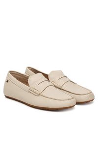 TOMMY HILFIGER - Tommy Hilfiger Mokasyny Flag Leather Driver Loafer FW0FW09350 Écru. Materiał: skóra #5