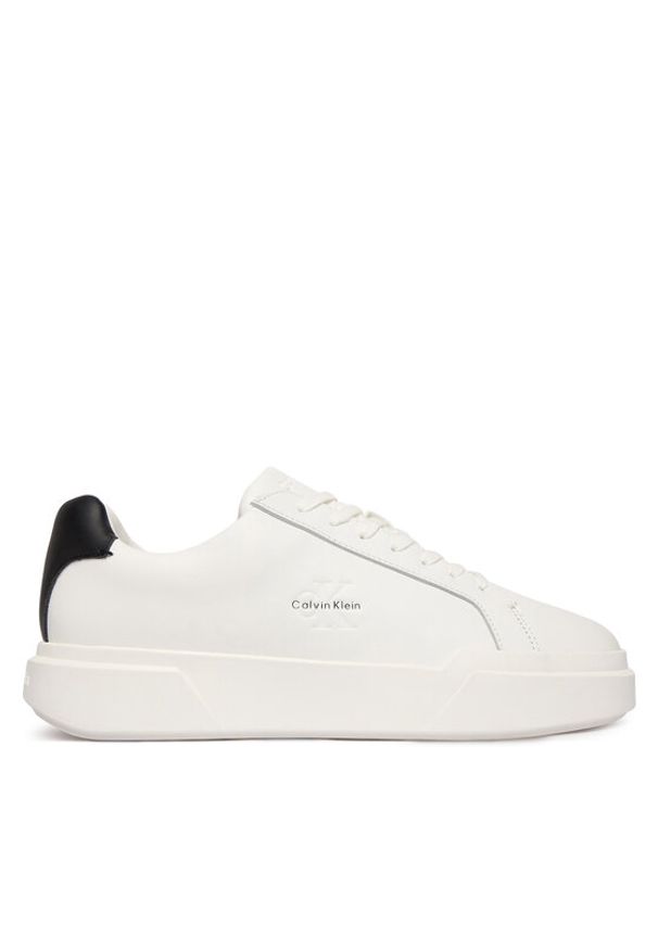 Calvin Klein Sneakersy Chunky Cupsole Laceup Lth YM0YM01344 Biały. Kolor: biały. Materiał: skóra