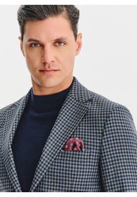 Pako Lorente - PAKO LORENTE – Granatowa marynarka w drobną kratę. Kolor: niebieski. Materiał: poliester, elastan, wiskoza. Sezon: jesień #4