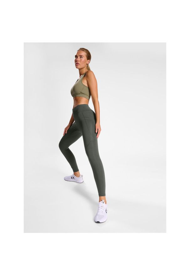 NewLine - Damskie legginsy Newline Beat. Kolor: wielokolorowy, szary, brązowy. Materiał: dresówka