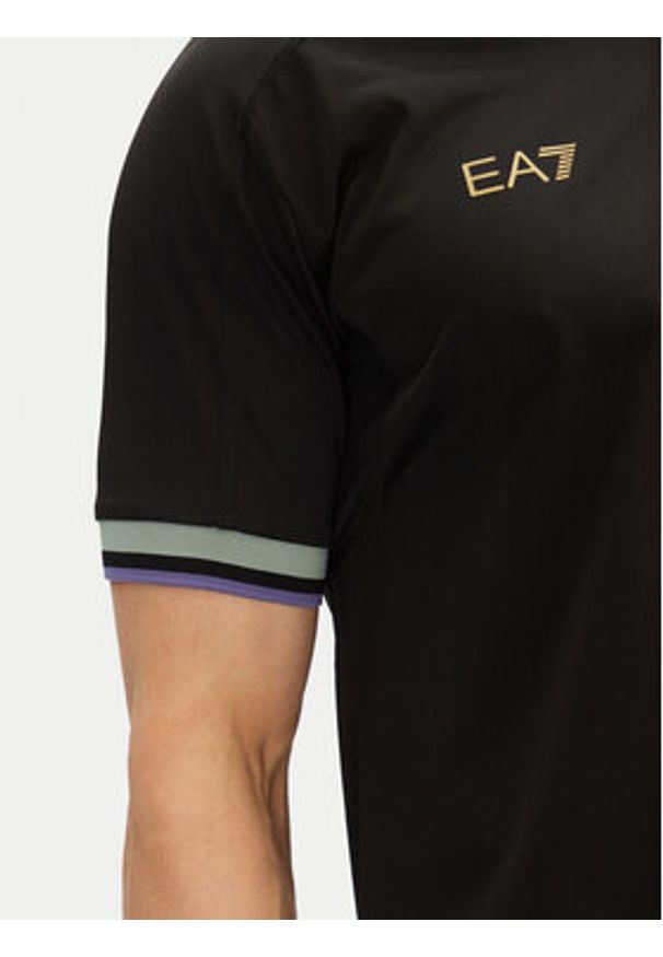 EA7 Emporio Armani Polo 7M000257 AF13537 UC001 Czarny Regular Fit. Typ kołnierza: polo. Kolor: czarny. Materiał: syntetyk