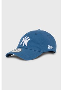 New Era czapka bawełniana z aplikacją. Kolor: niebieski. Materiał: bawełna. Wzór: aplikacja