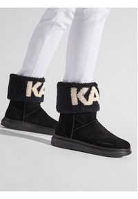 Karl Lagerfeld - KARL LAGERFELD Śniegowce KL44552 Czarny. Kolor: czarny. Materiał: zamsz, skóra #5