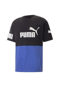 Koszulka Puma Power Colorblock. Kolor: czarny, niebieski, wielokolorowy. Sport: joga i pilates #1