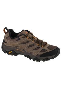 Buty do chodzenia Męskie Merrell. Zapięcie: sznurówki. Kolor: beżowy. Materiał: guma, skóra, syntetyk, materiał. Szerokość cholewki: normalna. Sport: turystyka piesza