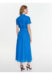 Marella Sukienka koszulowa Banca 2332210334 Niebieski Regular Fit. Kolor: niebieski. Materiał: len. Typ sukienki: koszulowe #2