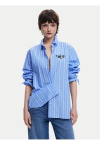 Desigual Koszula Dont Do It 25SWCW16 Niebieski Loose Fit. Kolor: niebieski. Materiał: bawełna #1