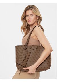 Guess Torebka Brenton Tote HWEBG8 39023 Brązowy. Kolor: brązowy. Materiał: skórzane