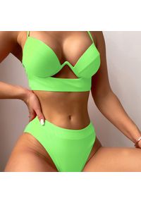 Intica - Strój kąpielowy z usztywnianą górą i regulowanymi ramiączkami Siemie. Kolor: zielony. Materiał: materiał