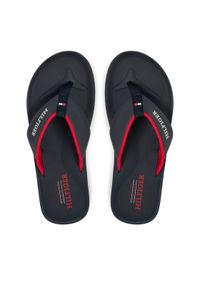 TOMMY HILFIGER - Tommy Hilfiger Japonki Padded Comfort Hilfiger B Sandal FM0FM05440 Granatowy. Kolor: niebieski. Materiał: skóra
