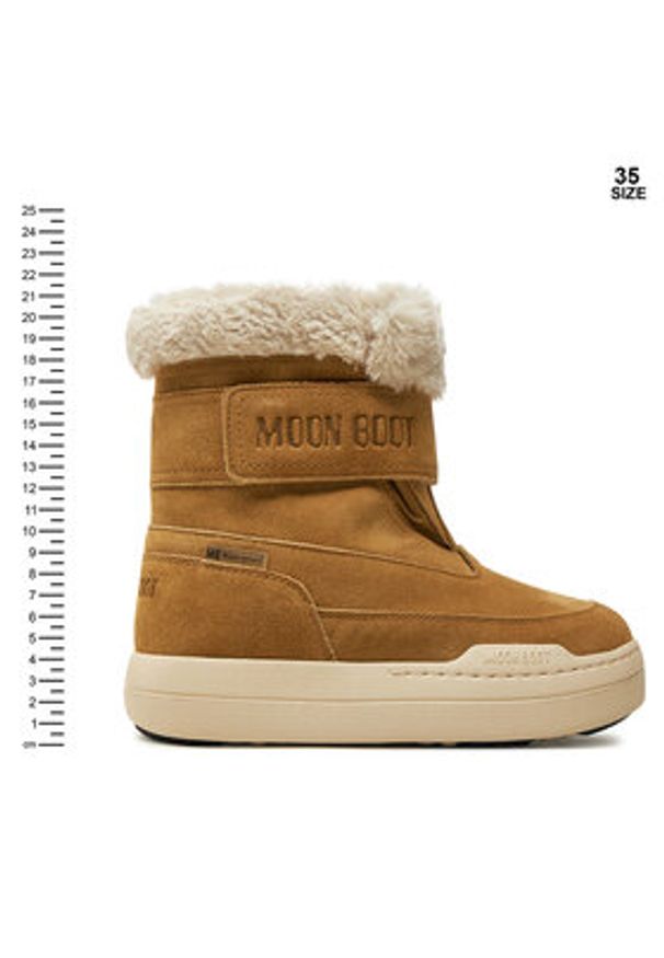 Moon Boot Śniegowce Junior Park Dtrap Boot Suede 80D3440040 Brązowy. Kolor: brązowy. Materiał: skóra, zamsz