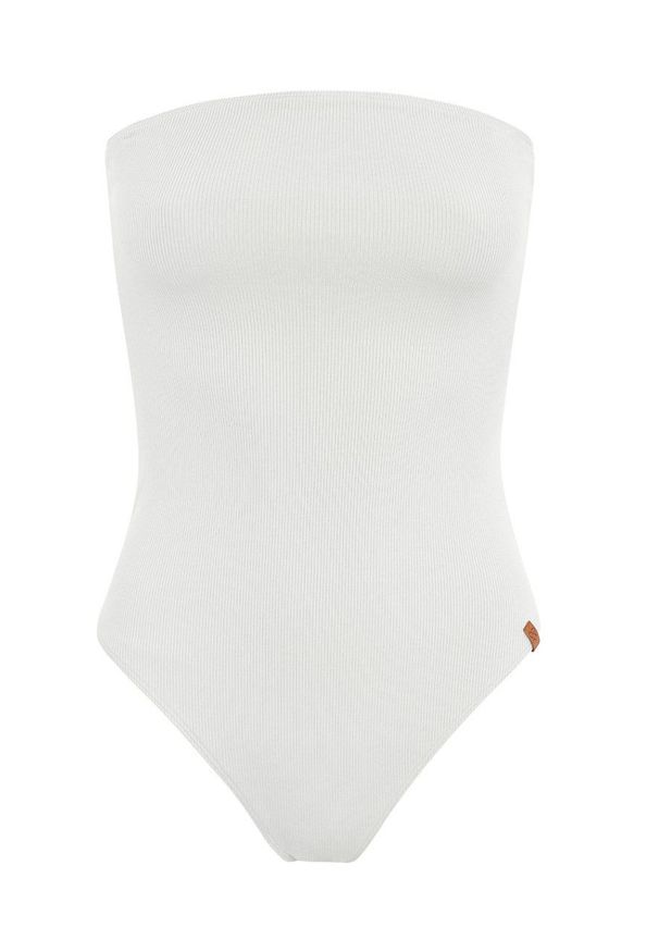 MUUV - Strój kąpielowy Strapless Tube. Kolor: biały. Materiał: materiał, prążkowany