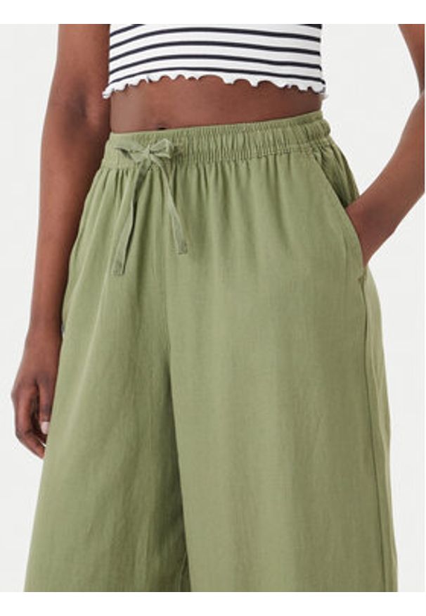 Roxy Spodnie materiałowe Lekeitio Break ERJNP03545 Zielony Wide Leg. Kolor: zielony. Materiał: wiskoza, len