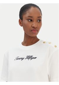 TOMMY HILFIGER - Tommy Hilfiger T-Shirt Script WW0WW47819 Écru Regular Fit. Materiał: bawełna #4