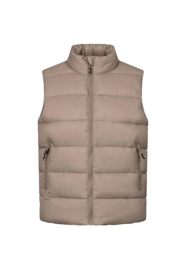 TRESPASS - Bezrękawnik Damski Pikowany Casual Simone. Okazja: na co dzień. Kolor: beżowy. Materiał: puch. Długość rękawa: bez rękawów. Styl: casual