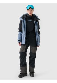 4f - 4F Kurtka snowboardowa membrana 10000 damska - granatowa XL. Okazja: na co dzień. Typ kołnierza: kaptur. Kolor: niebieski. Materiał: dzianina, materiał, tkanina, poliester. Wzór: gładki. Sezon: zima. Styl: sportowy, klasyczny, casual