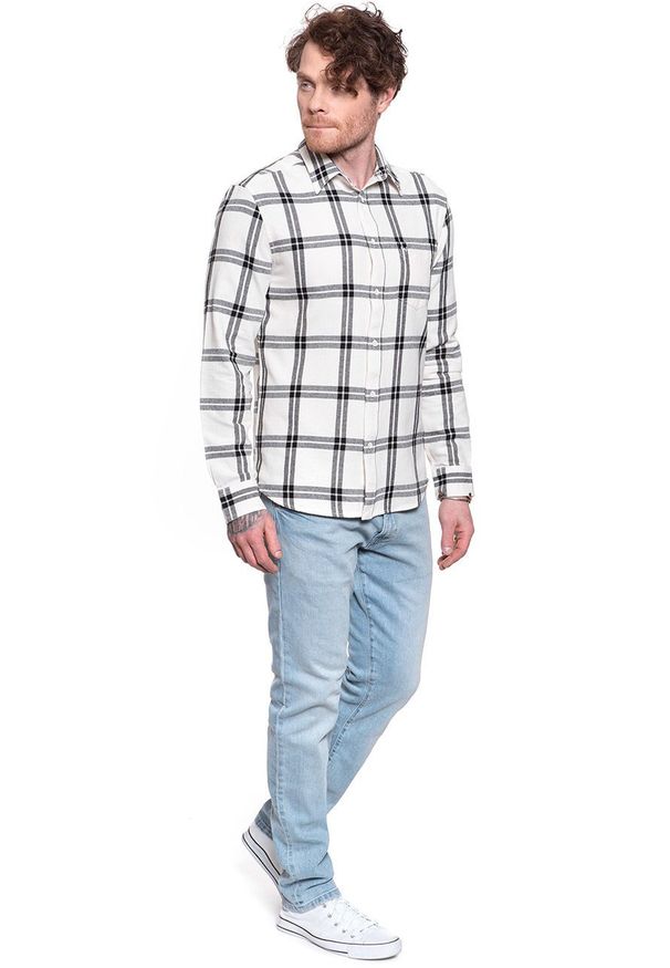 Wrangler - WRANGLER LS 1 PKT SHIRT KOSZULA MĘSKA OFF WHITE W5A1T2737 112129985