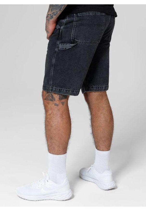 PITBULL - Szorty męskie Pitbull Jeansowe Black Denim Carpenter. Kolor: czarny. Materiał: denim, jeans