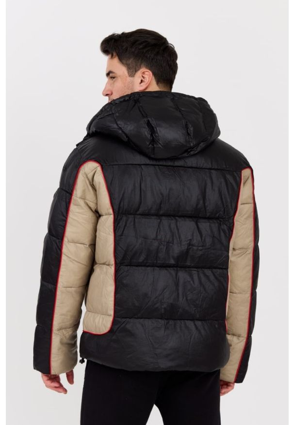 Diesel - DIESEL Czarna męska kurtka W-OSTEND, Rozmiar 48. Okazja: na co dzień. Kolor: czarny. Materiał: tkanina. Sezon: zima. Styl: casual, elegancki, sportowy