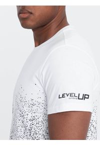 Ombre Clothing - T-shirt męski bawełniany z gradientowym nadrukiem - biały V1 OM-TSPT-22SS-001 - XXL. Kolor: biały. Materiał: bawełna. Wzór: nadruk, gradientowy. Styl: klasyczny #6