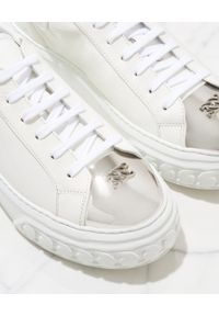 Casadei - CASADEI - Sneakersy z lakierowanej skóry Off Road New Cult. Nosek buta: okrągły. Kolor: biały. Materiał: lakier, skóra. Wzór: napisy, aplikacja #4