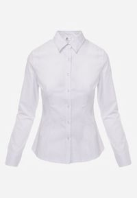 Renee - Biała Klasyczna Koszula Zapinana na Guziki Vikria. Okazja: na co dzień, na randkę. Kolor: biały. Materiał: jeans. Długość rękawa: długi rękaw. Długość: długie. Wzór: aplikacja. Styl: klasyczny #3