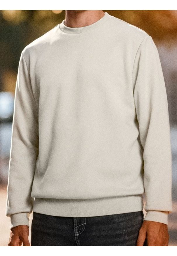 Sinsay - Bluza z długim rękawem - kremowy. Kolor: kremowy. Długość rękawa: długi rękaw. Długość: długie