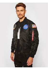 Alpha Industries Kurtka bomber Nasa 166107 Czarny Regular Fit. Kolor: czarny. Materiał: syntetyk