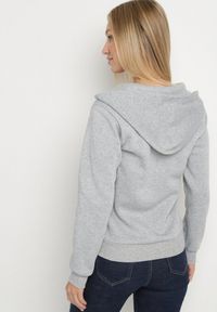 Born2be - Szara Rozpinana Bluza z Kapturem Bawełną i Sznurkami Viltara. Okazja: na co dzień. Typ kołnierza: kaptur. Kolor: szary. Materiał: bawełna. Styl: casual #4