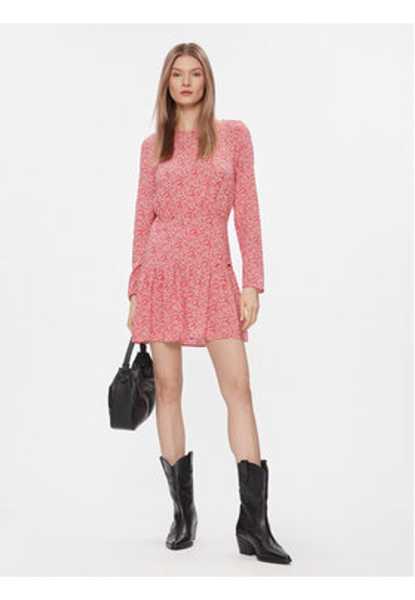 Pepe Jeans Sukienka codzienna Britney PL953446 Czerwony Slim Fit. Okazja: na co dzień. Kolor: czerwony. Materiał: wiskoza. Typ sukienki: proste. Styl: casual
