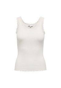 only - ONLY Top Sara 15345994 Kremowy Slim Fit. Kolor: kremowy. Materiał: bawełna #1