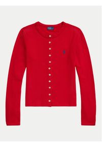 Polo Ralph Lauren Kardigan 211941175006 Czerwony Slim Fit. Typ kołnierza: polo. Kolor: czerwony. Materiał: bawełna #5