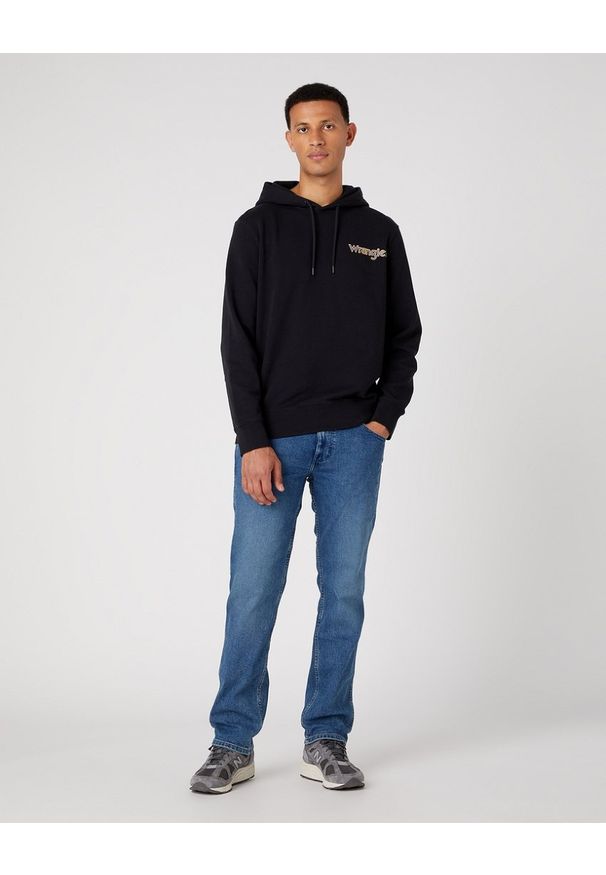 Wrangler - WRANGLER GRAPHIC HOODIE MĘSKA BLUZA LOGO NADRUK W674I4100 112331943. Wzór: nadruk